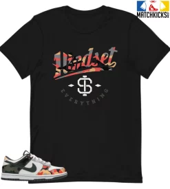 T-Shirt - Nike Dunk Low SE GS Sail Multi-Camo - Sneaker-Matching T-Shirt (Mindset Is Everything)