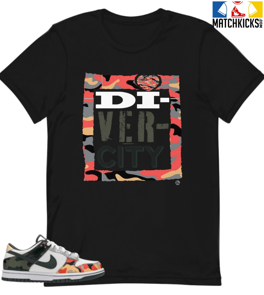 T-Shirt - Nike Dunk Low SE GS Sail Multi-Camo - Sneaker-Matching T-Shirt (DIVERCITY) 3 T-Shirt - Nike Dunk Low SE GS Sail Multi-Camo - Sneaker-Matching T-Shirt (DIVERCITY)