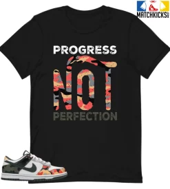 T-Shirt - Nike Dunk Low SE GS Sail Multi-Camo - Sneaker-Matching T-Shirt (Progress NOT Perfection)