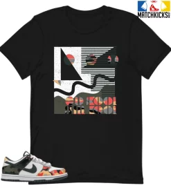 T-Shirt - Nike Dunk Low SE GS Sail Multi-Camo - Sneaker-Matching T-Shirt (Old Skool Still Kool)