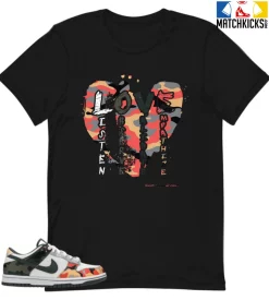 T-Shirt - Nike Dunk Low SE GS Sail Multi-Camo - Sneaker-Matching T-Shirt (LOVE Listen Observe Validate Empathize)