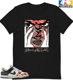T-Shirt - Nike Dunk Low SE GS Sail Multi-Camo - Sneaker-Matching T-Shirt (If Only You Knew)