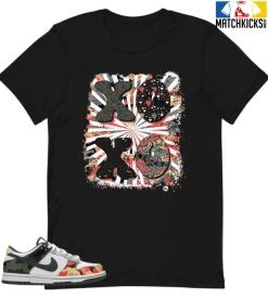 T-Shirt - Nike Dunk Low SE GS Sail Multi-Camo - Sneaker-Matching T-Shirt (XOXO)