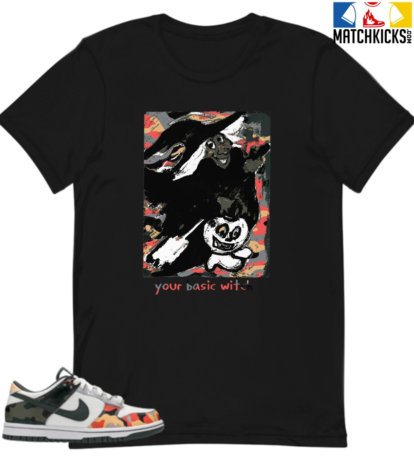 T-Shirt - Nike Dunk Low SE GS Sail Multi-Camo - Sneaker-Matching T-Shirt (your Basic Witch) 3 T-Shirt - Nike Dunk Low SE GS Sail Multi-Camo - Sneaker-Matching T-Shirt (your Basic Witch)