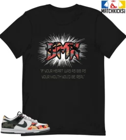 T-Shirt - Nike Dunk Low SE GS Sail Multi-Camo - Sneaker-Matching T-Shirt (DMX QUOTE)