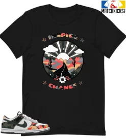 T-Shirt - Nike Dunk Low SE GS Sail Multi-Camo - Sneaker-Matching T-Shirt (Inspire Change)