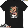 T-Shirt - Nike Dunk Low SE GS Sail Multi-Camo - Sneaker-Matching T-Shirt (HUSTLE HARD BEAR) -Nike Dunk shop online mockupGenerator 8852