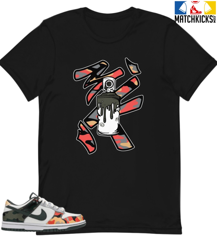 T-Shirt - Nike Dunk Low SE GS Sail Multi-Camo - Sneaker-Matching T-Shirt (Spray Can) 3 T-Shirt - Nike Dunk Low SE GS Sail Multi-Camo - Sneaker-Matching T-Shirt (Spray Can)