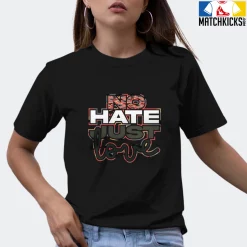 T-Shirt - Nike Dunk Low SE GS Sail Multi-Camo - Sneaker-Matching T-Shirt (No Hate Just Love) -Nike Dunk shop online mockupGenerator 8884