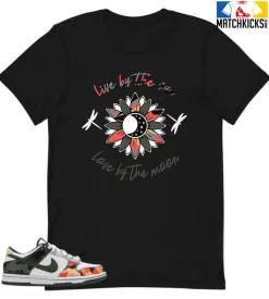 T-Shirt - Nike Dunk Low SE GS Sail Multi-Camo - Sneaker-Matching T-Shirt (Live By The Sun Love By The Moon)