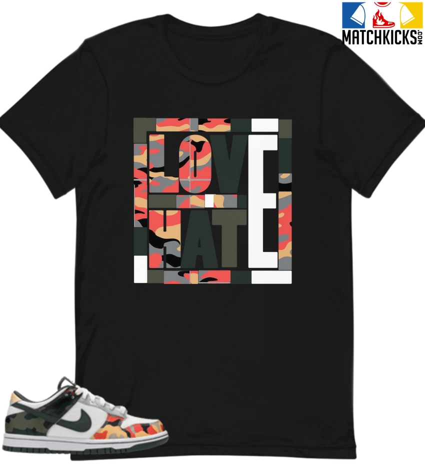 T-Shirt - Nike Dunk Low SE GS Sail Multi-Camo - Sneaker-Matching T-Shirt (Love Over Hate) 3 T-Shirt - Nike Dunk Low SE GS Sail Multi-Camo - Sneaker-Matching T-Shirt (Love Over Hate)