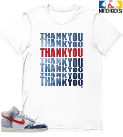 T-Shirt - Nike Dunk High Washed Denim Pack - Sneaker-Matching T-Shirt (Thank You)