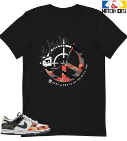 T-Shirt - Nike Dunk Low SE GS Sail Multi-Camo - Sneaker-Matching T-Shirt (Keep A Peace)