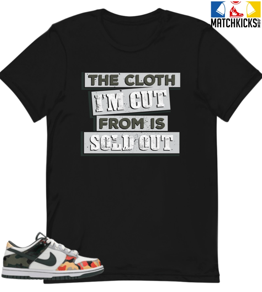 T-Shirt - Nike Dunk Low SE GS Sail Multi-Camo - Sneaker-Matching T-Shirt (The Cloth I'm Cut From) 3 T-Shirt - Nike Dunk Low SE GS Sail Multi-Camo - Sneaker-Matching T-Shirt (The Cloth I'm Cut From)