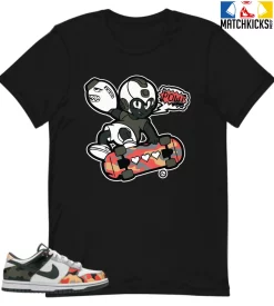 T-Shirt - Nike Dunk Low SE GS Sail Multi-Camo - Sneaker-Matching T-Shirt (POW)