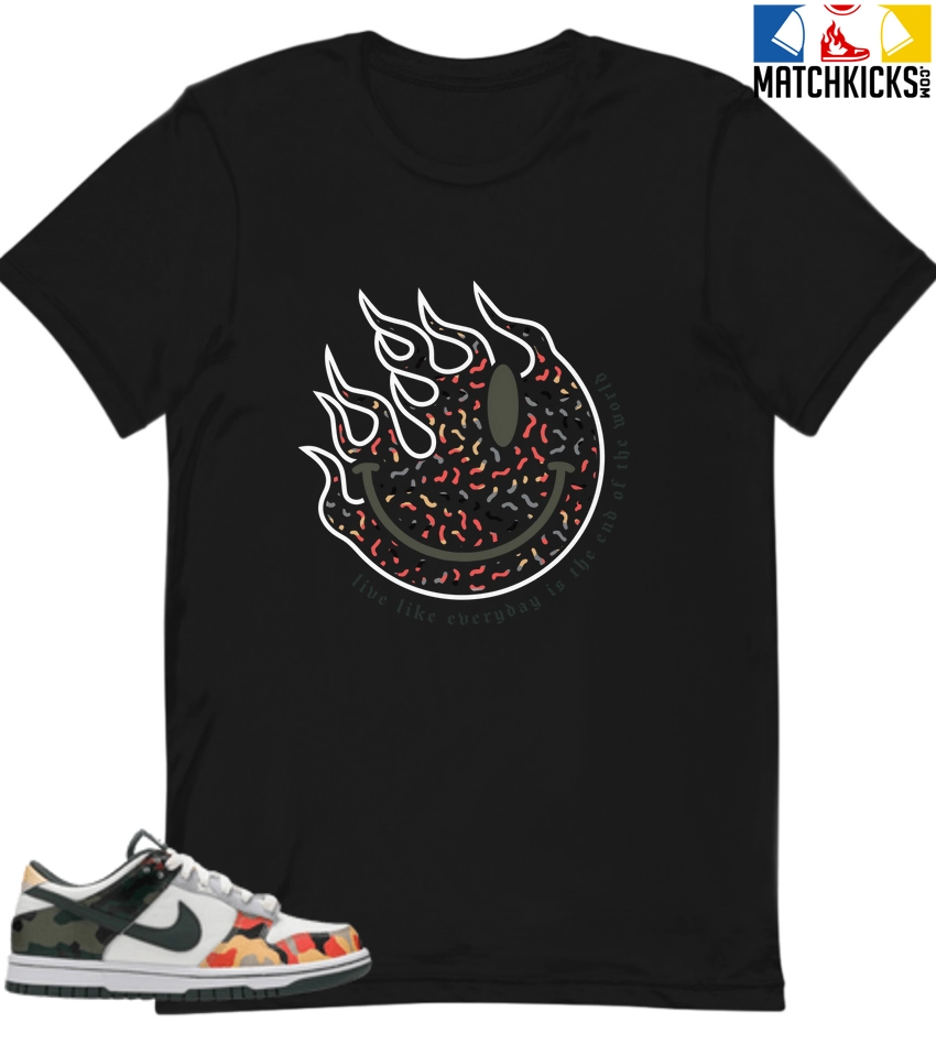 T-Shirt - Nike Dunk Low SE GS Sail Multi-Camo - Sneaker-Matching T-Shirt (Keep Smiling) 3 T-Shirt - Nike Dunk Low SE GS Sail Multi-Camo - Sneaker-Matching T-Shirt (Keep Smiling)