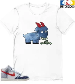 T-Shirt - Nike Dunk High Washed Denim Pack - Sneaker-Matching T-Shirt (GOAT MONEY)