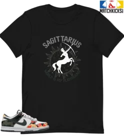 T-Shirt - Nike Dunk Low SE GS Sail Multi-Camo - Sneaker-Matching T-Shirt (Sagittarius The World)
