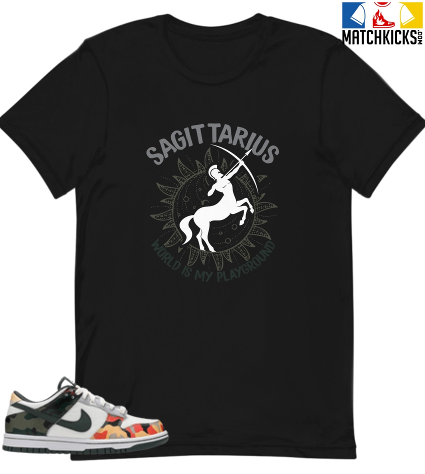 T-Shirt - Nike Dunk Low SE GS Sail Multi-Camo - Sneaker-Matching T-Shirt (Sagittarius The World) 3 T-Shirt - Nike Dunk Low SE GS Sail Multi-Camo - Sneaker-Matching T-Shirt (Sagittarius The World)
