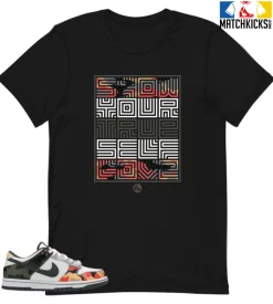 T-Shirt - Nike Dunk Low SE GS Sail Multi-Camo - Sneaker-Matching T-Shirt (SELF LOVE)