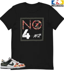 T-Shirt - Nike Dunk Low SE GS Sail Multi-Camo - Sneaker-Matching T-Shirt (NO Time For BULL Shit)