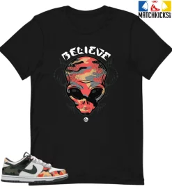 T-Shirt - Nike Dunk Low SE GS Sail Multi-Camo - Sneaker-Matching T-Shirt (Believe)