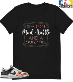 T-Shirt - Nike Dunk Low SE GS Sail Multi-Camo - Sneaker-Matching T-Shirt (She Got)