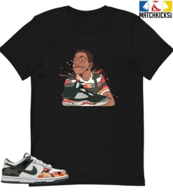 T-Shirt - Nike Dunk Low SE GS Sail Multi-Camo - Sneaker-Matching T-Shirt (Urkel)