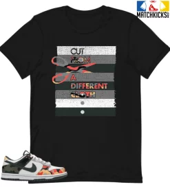 T-Shirt - Nike Dunk Low SE GS Sail Multi-Camo - Sneaker-Matching T-Shirt (Cut From A Different Cloth)