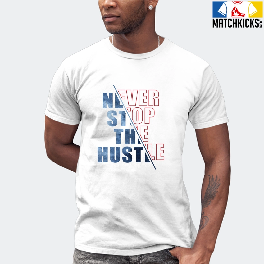 T-Shirt - Nike Dunk High Washed Denim Pack - Sneaker-Matching T-Shirt (Never Stop The Hustle) 7 T-Shirt - Nike Dunk High Washed Denim Pack - Sneaker-Matching T-Shirt (Never Stop The Hustle) - Image 5