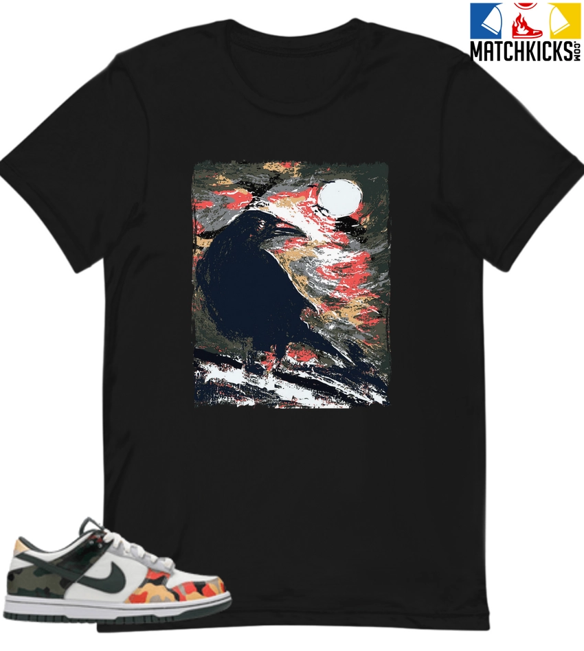 T-Shirt - Nike Dunk Low SE GS Sail Multi-Camo - Sneaker-Matching T-Shirt (Moonlight Crow) 3 T-Shirt - Nike Dunk Low SE GS Sail Multi-Camo - Sneaker-Matching T-Shirt (Moonlight Crow)
