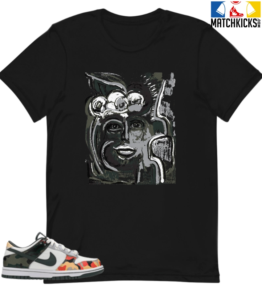 T-Shirt - Nike Dunk Low SE GS Sail Multi-Camo - Sneaker-Matching T-Shirt (Abstract Woman) 3 T-Shirt - Nike Dunk Low SE GS Sail Multi-Camo - Sneaker-Matching T-Shirt (Abstract Woman)