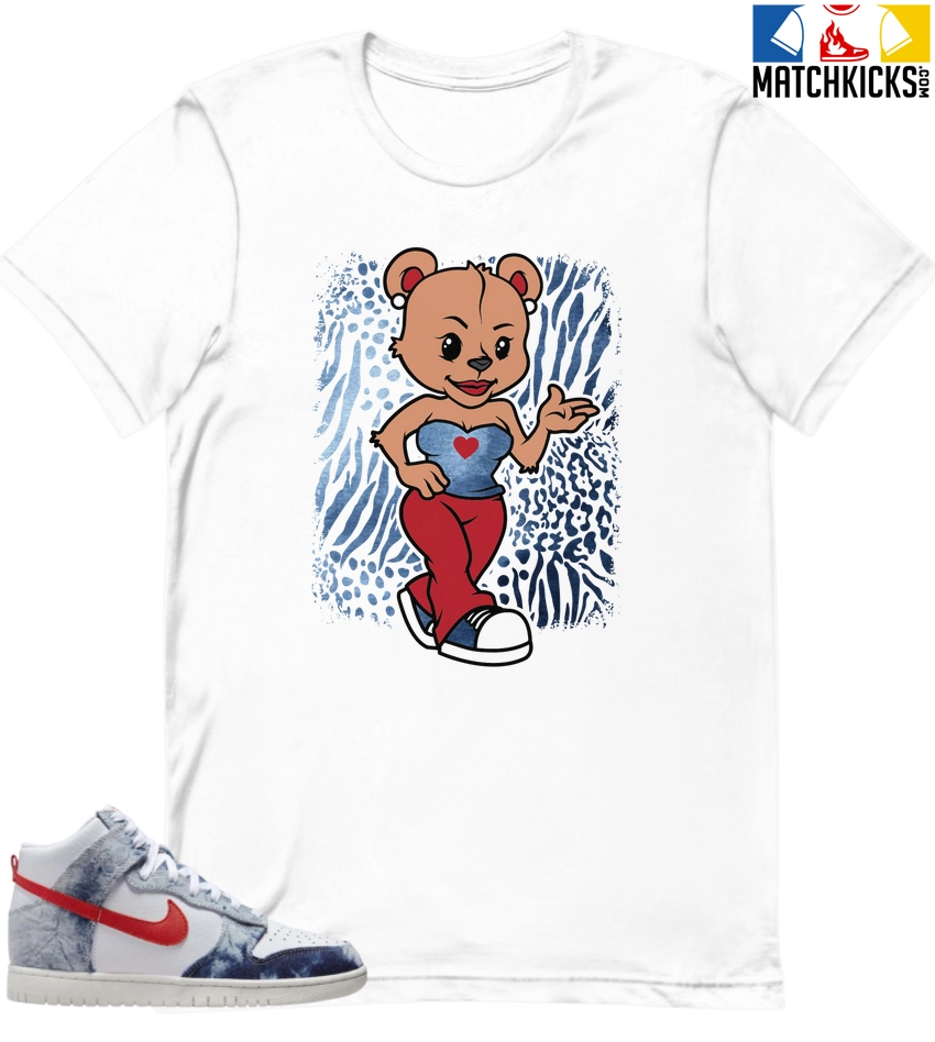 T-Shirt - Nike Dunk High Washed Denim Pack - Sneaker-Matching T-Shirt (Match Kicks Sexy Bear) 3 T-Shirt - Nike Dunk High Washed Denim Pack - Sneaker-Matching T-Shirt (Match Kicks Sexy Bear)