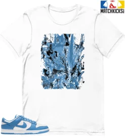 T-Shirt - Nike Dunk Low University Blue - Sneaker-Matching T-Shirt (Abstract Flower)