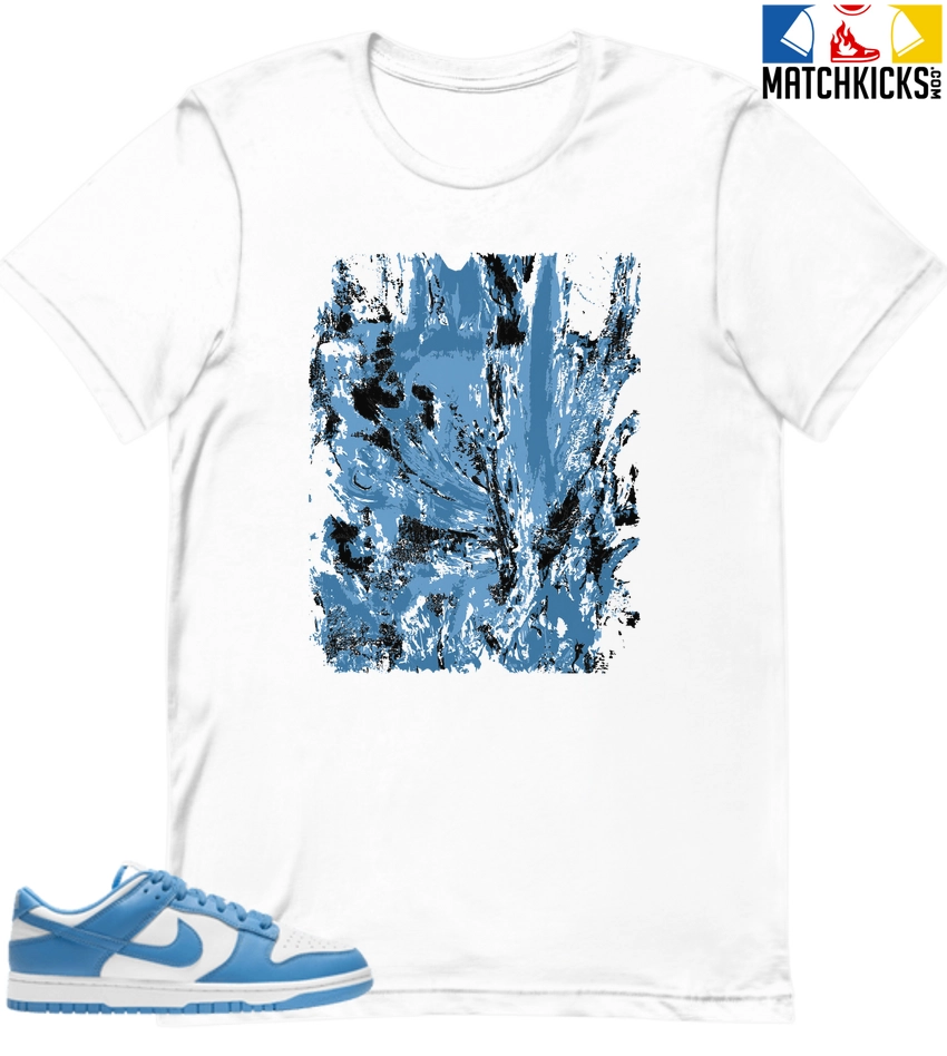T-Shirt - Nike Dunk Low University Blue - Sneaker-Matching T-Shirt (Abstract Flower) 2 T-Shirt - Nike Dunk Low University Blue - Sneaker-Matching T-Shirt (Abstract Flower)