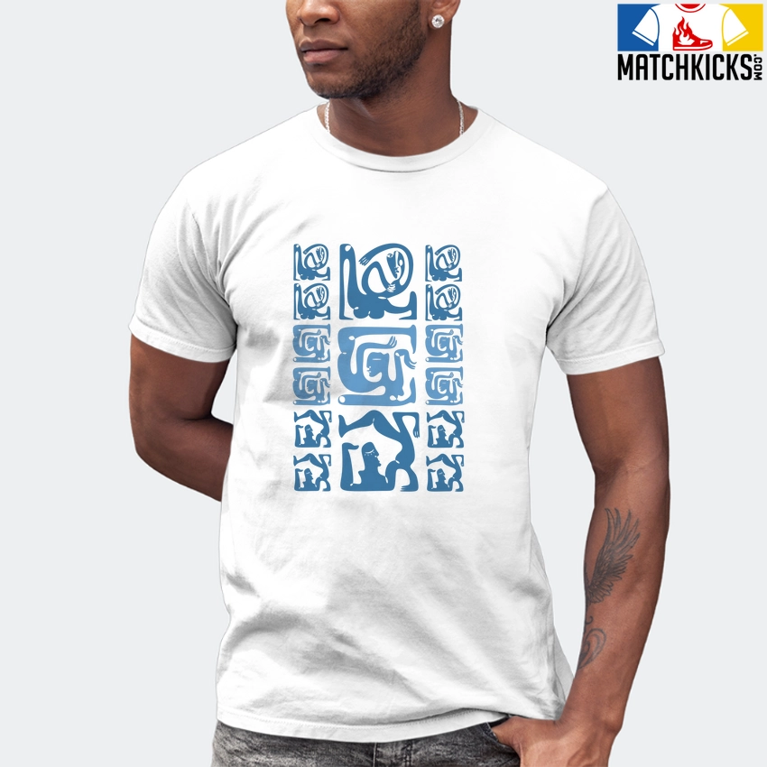 T-Shirt - Nike Dunk Low University Blue - Sneaker-Matching T-Shirt (3 Figurative Abstracts) 7 T-Shirt - Nike Dunk Low University Blue - Sneaker-Matching T-Shirt (3 Figurative Abstracts) - Image 5