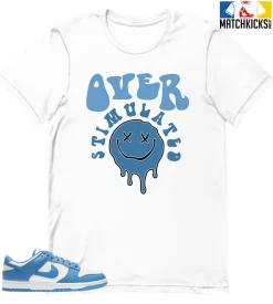 T-Shirt - Nike Dunk Low University Blue - Sneaker-Matching T-Shirt (Over Stimulated)