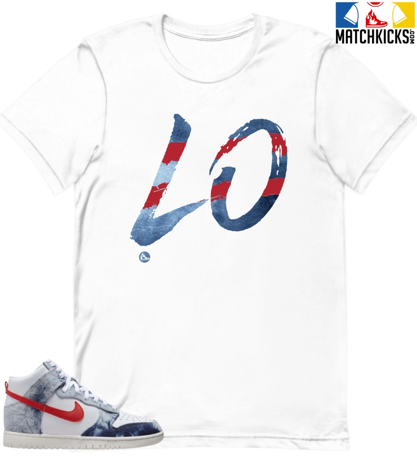 T-Shirt - Nike Dunk High Washed Denim Pack - Sneaker-Matching T-Shirt (Rainbow Love Left) 3 T-Shirt - Nike Dunk High Washed Denim Pack - Sneaker-Matching T-Shirt (Rainbow Love Left)