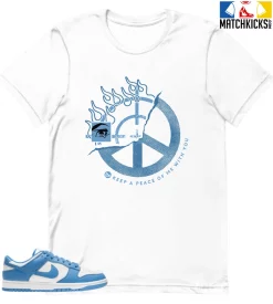 T-Shirt - Nike Dunk Low University Blue - Sneaker-Matching T-Shirt (Keep A Peace)