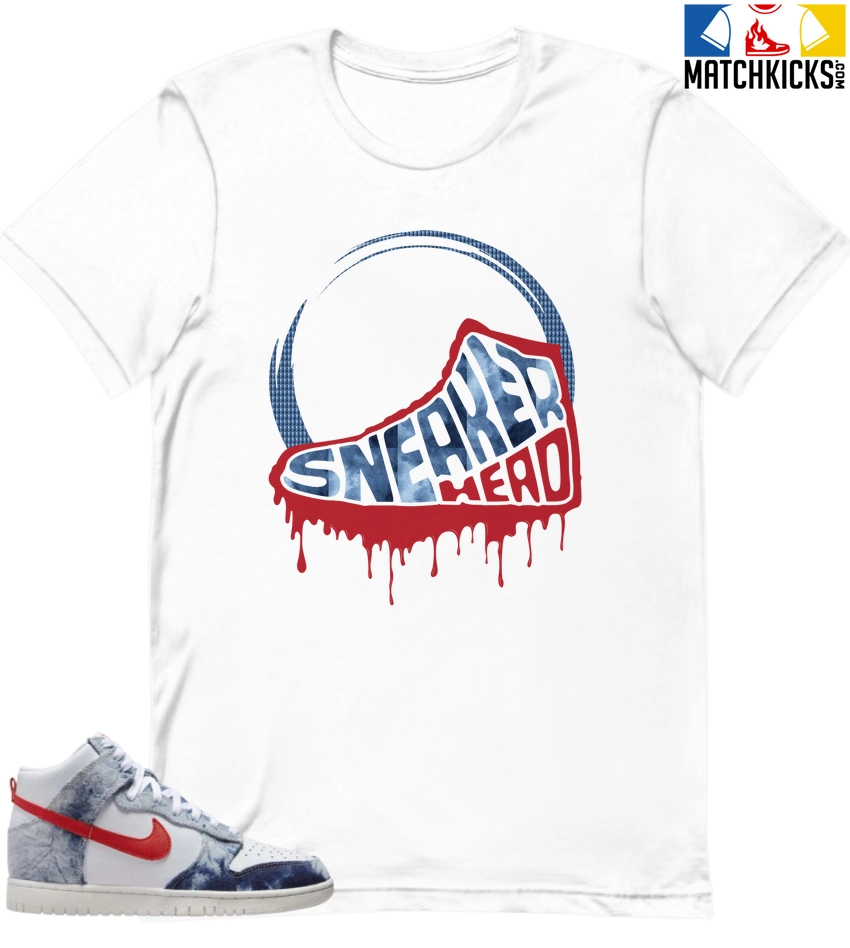 T-Shirt - Nike Dunk High Washed Denim Pack - Sneaker-Matching T-Shirt (SneakerHead Inside) 3 T-Shirt - Nike Dunk High Washed Denim Pack - Sneaker-Matching T-Shirt (SneakerHead Inside)