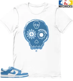 T-Shirt - Nike Dunk Low University Blue - Sneaker-Matching T-Shirt (Halloween Skull)